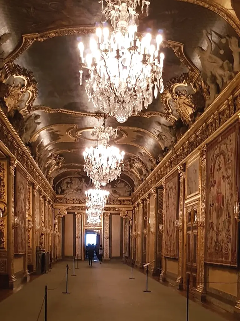 Long chandelier gallery in Stockholm Royal Palace