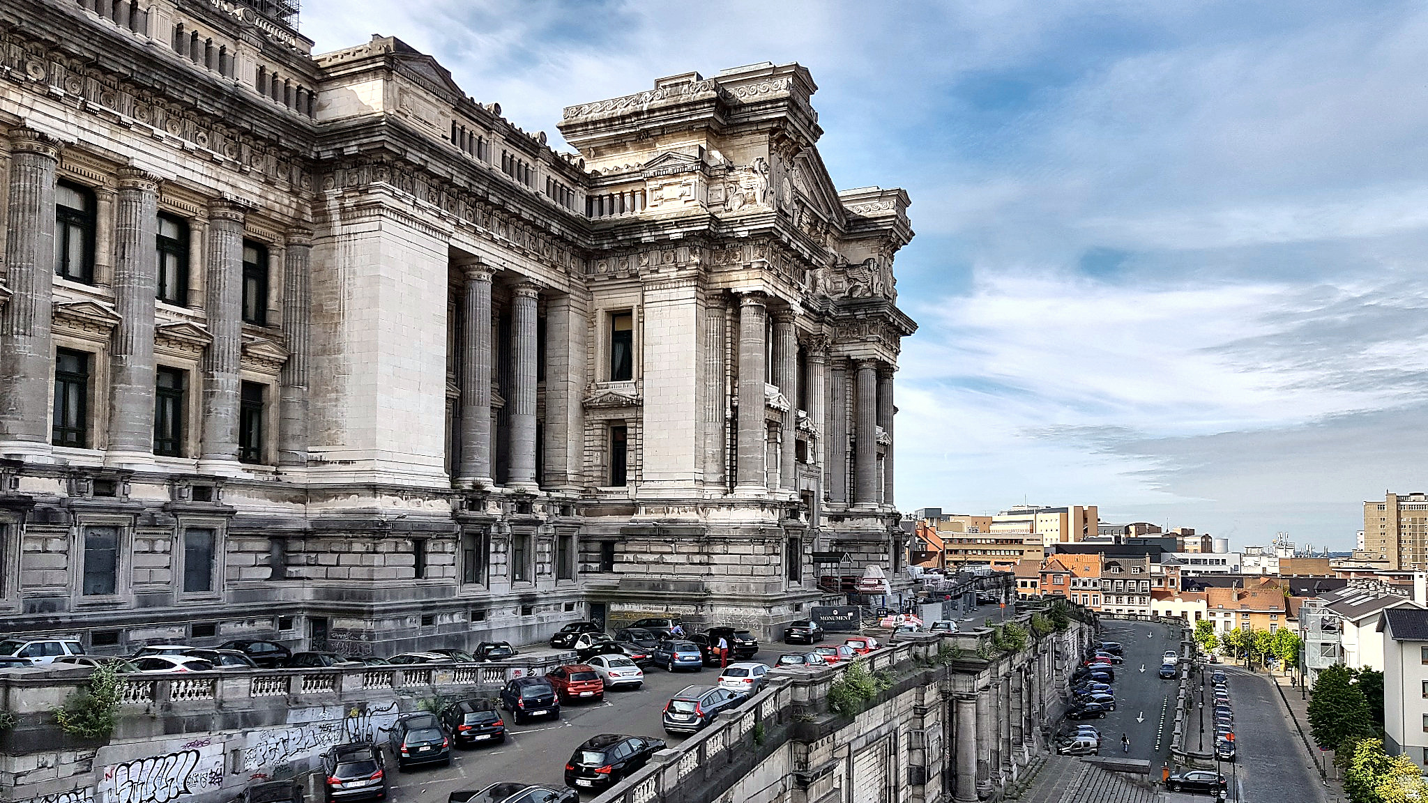 Palace of Justice in Brussels seen from the surrounding streets
