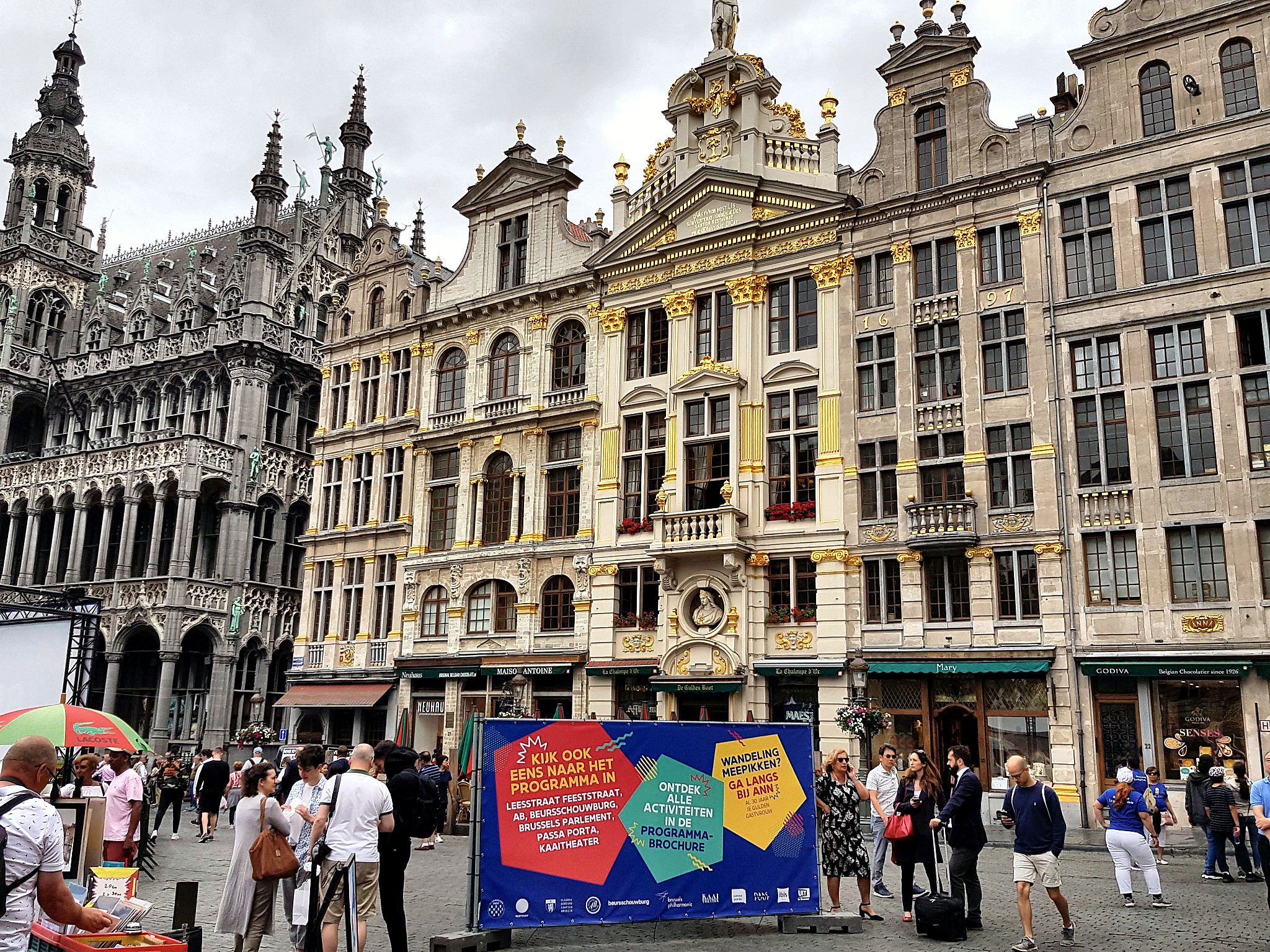 Ornate guild-house facades on the Grand-Place in Brussels