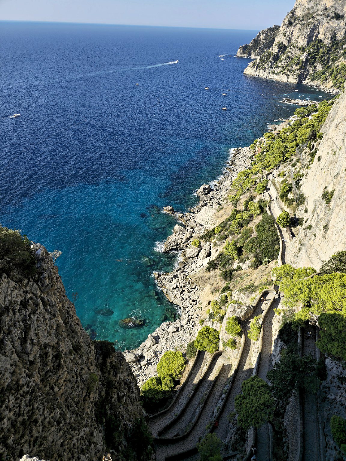 View of Via Krupp and the Capri coastline