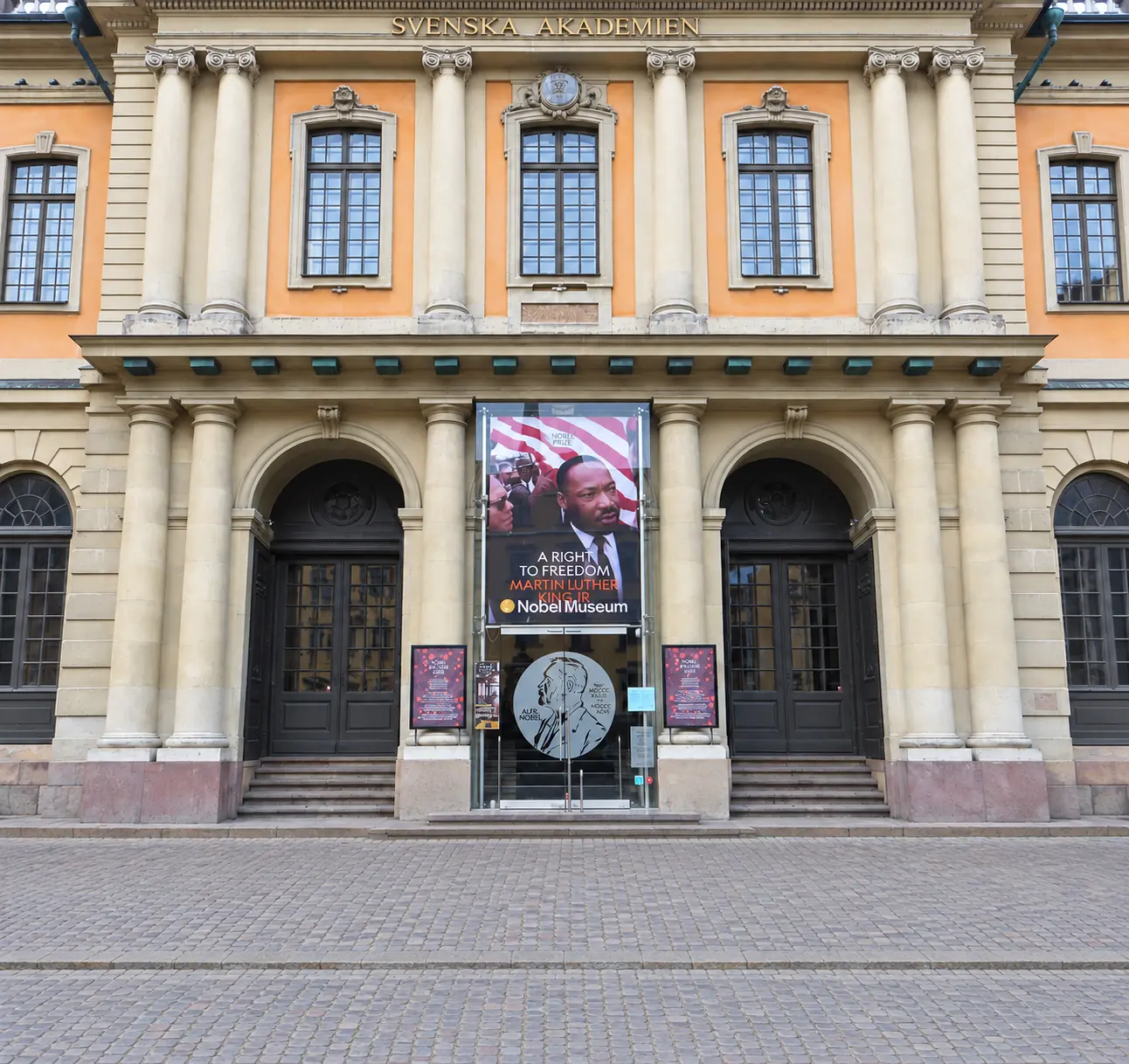Facade of the Nobel Prize Museum and Swedish Academy in Stockholm