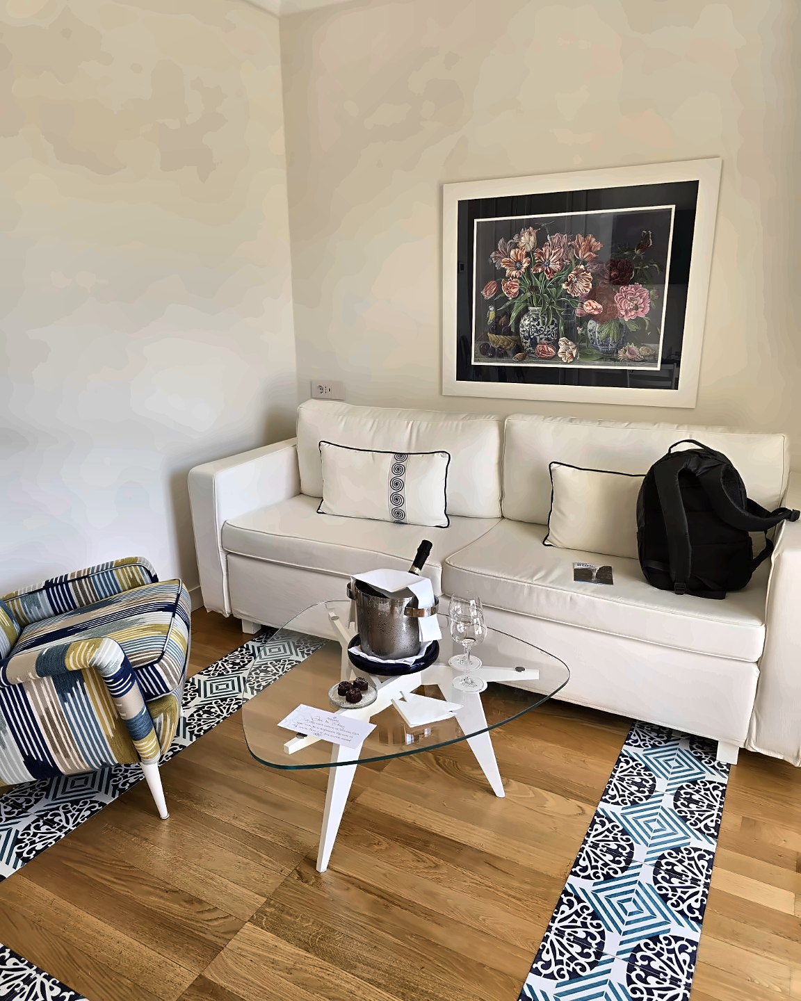 Living area of the Camerelle Suite at Pazziella Capri