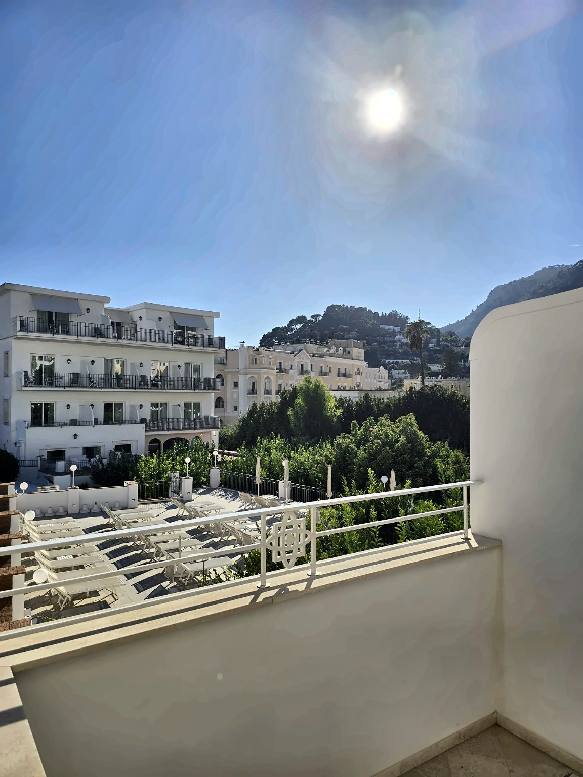 View from the private terrace of the Camerelle Suite across Capri
