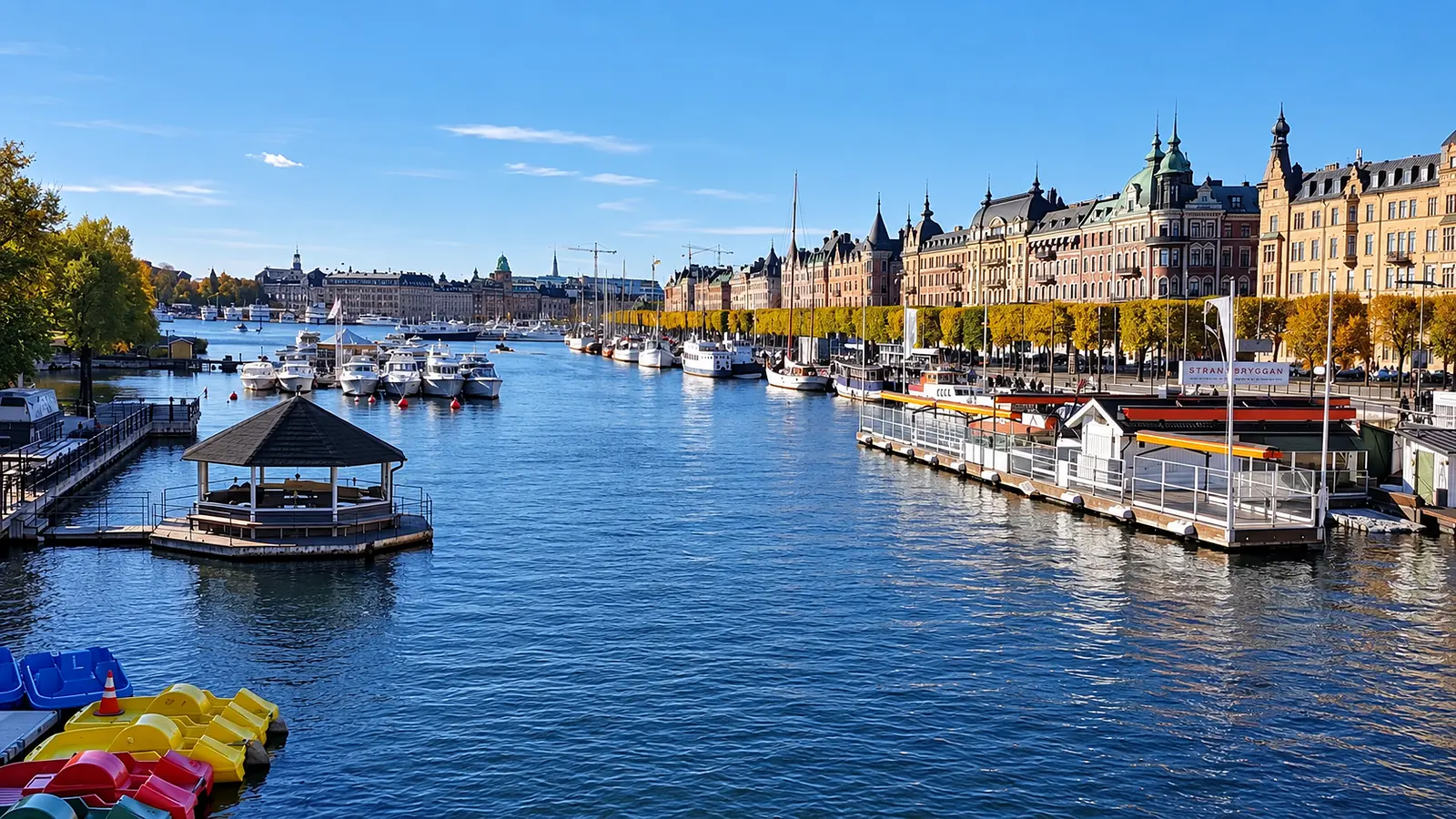 Stockholm waterfront and historic buildings seen from the water