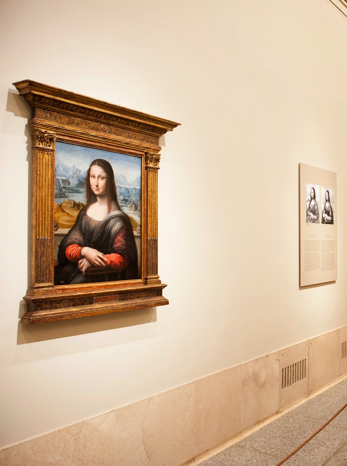 The Prado workshop version of the Mona Lisa displayed in Madrid.