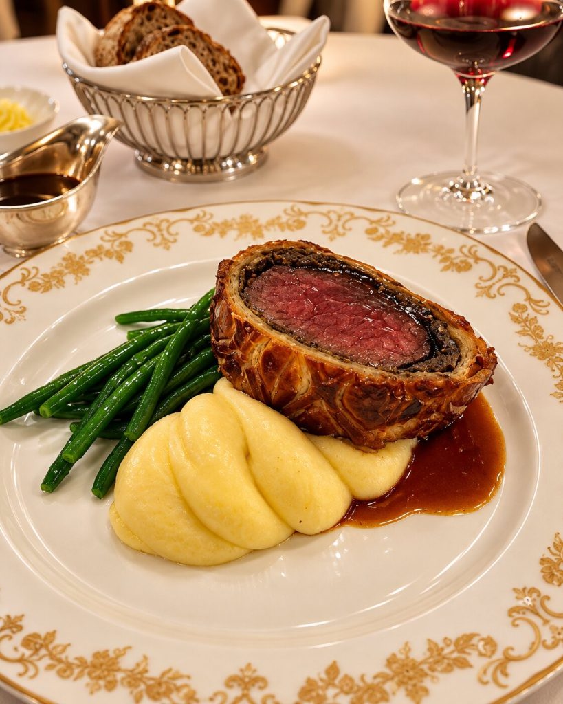 Beef Wellington at Savoy Grill in London