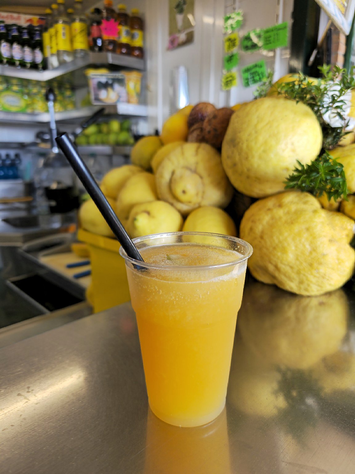 Freshly squeezed lemon and orange juice in Capri