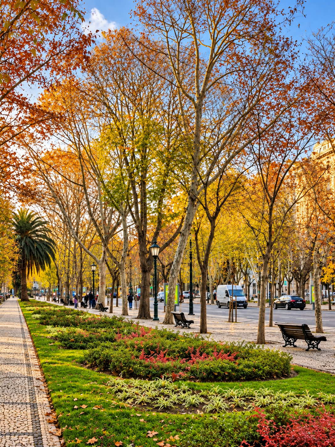 Avenida da Liberdade on a clear winter morning