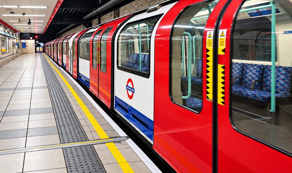 London Underground train at a platform