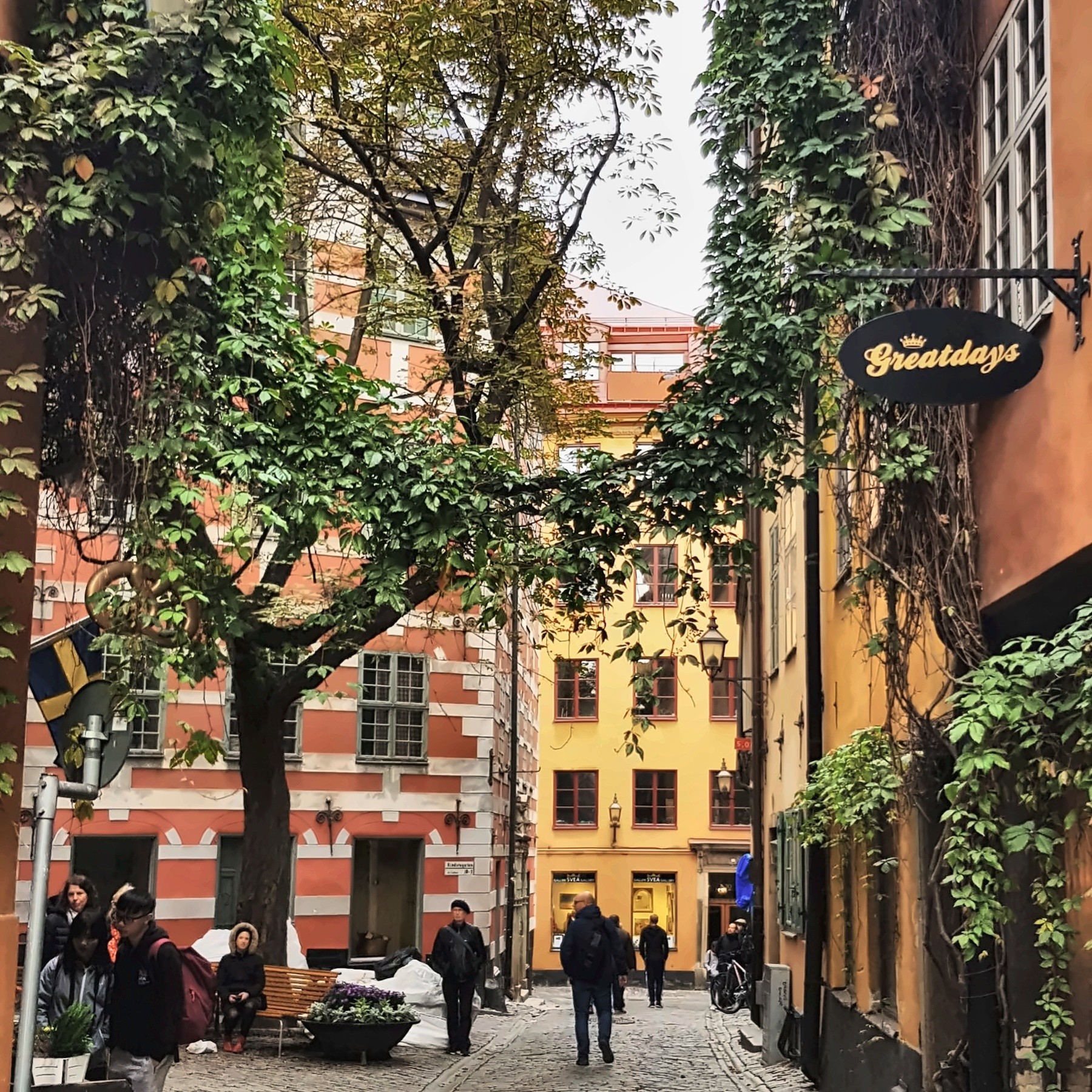 Street in Gamla Stan, Stockholm, in autumn