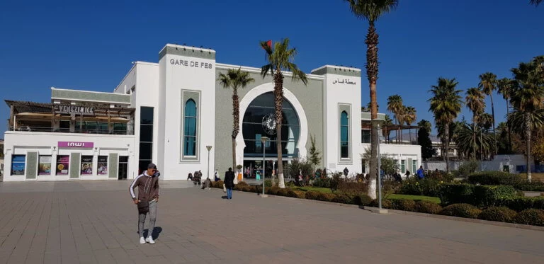 Fes railway station — a brief stop before returning to the Marriott.